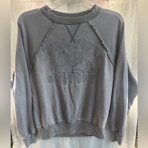 Peanuts Snoopy Blue Grey Crewneck Sweater - S